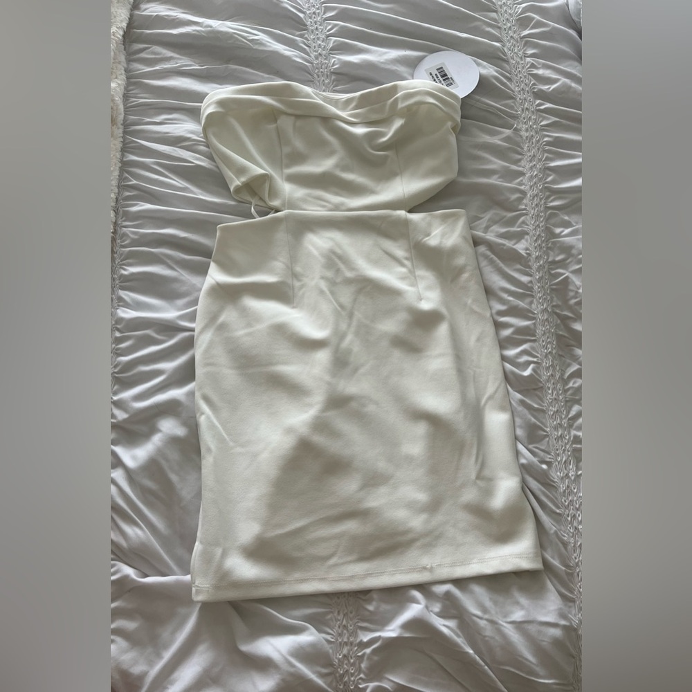 Princess Polly Alaska strapless mini dress white size US 4